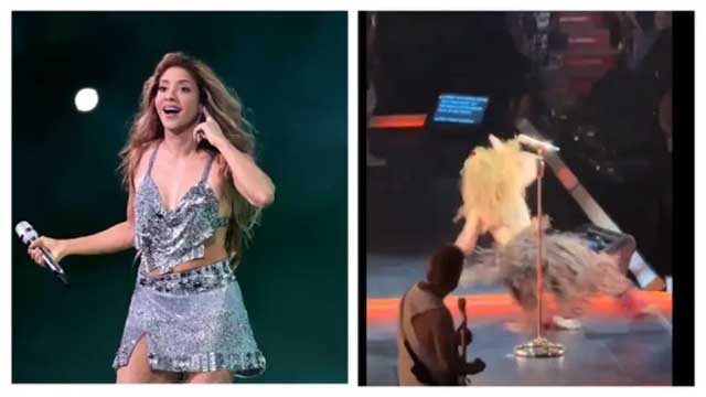 যে কারণে হঠাৎ কনসার্ট মঞ্চে পড়ে গেলেন শাকিরা